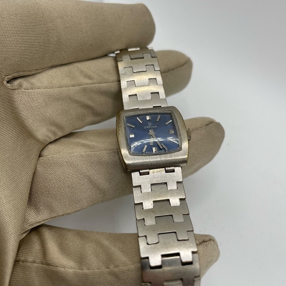 Beautiful Vintage Orfina Womens Mechanical Watch With Amazing Blue Dial - Picture 2 of 7